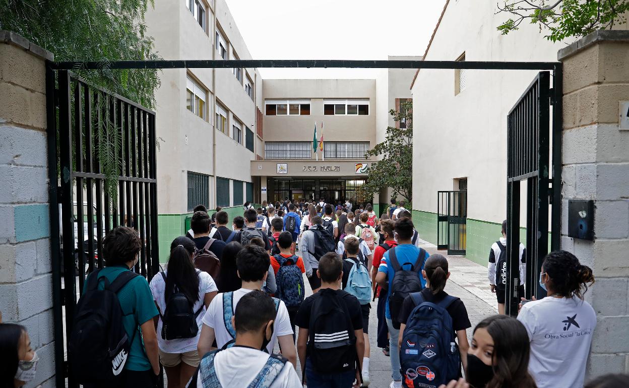 Estudiantes, en el IES Huelin de la capital. 