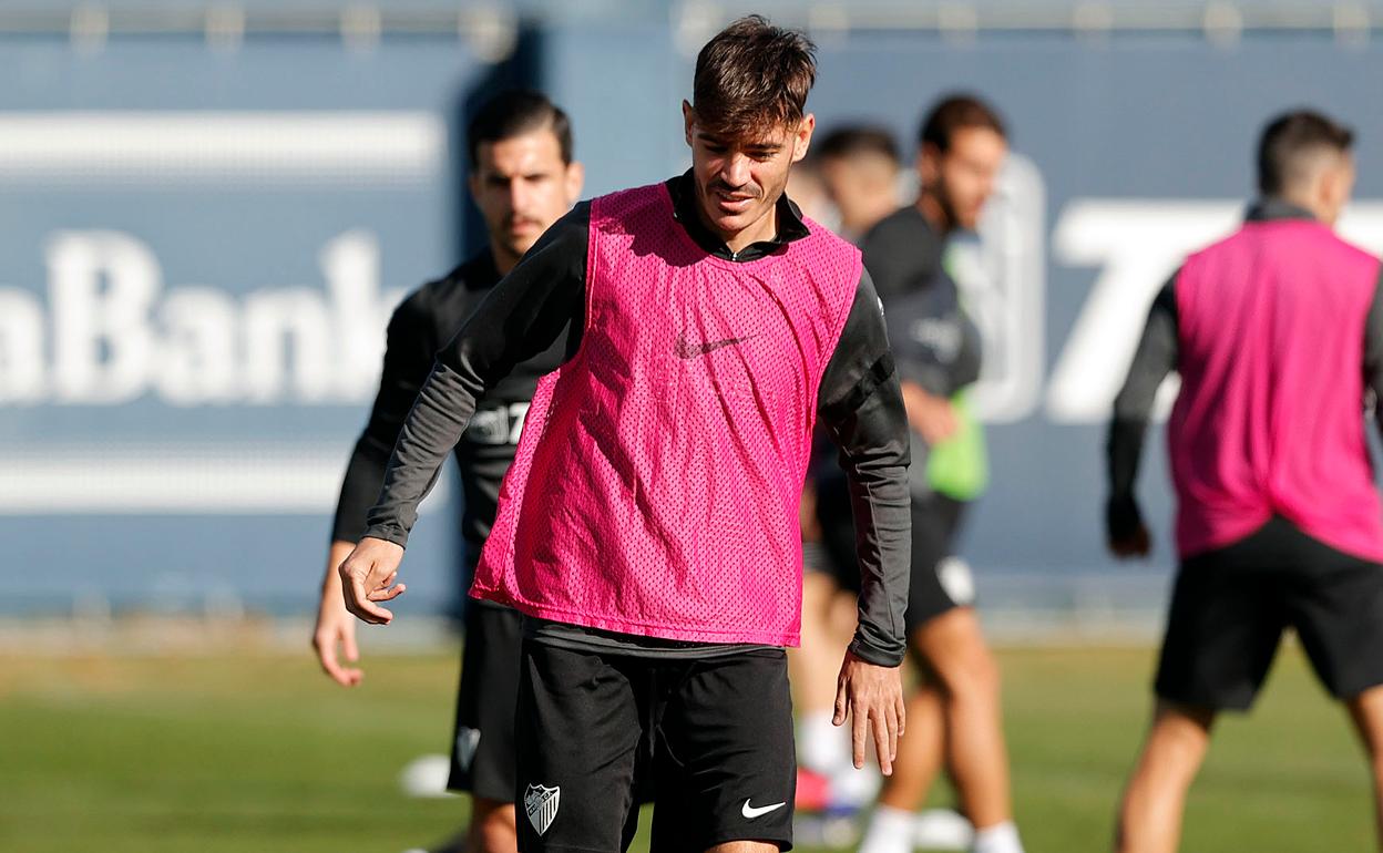 Jozabed, en un entrenamiento con el Málaga durante la temporada pasada.