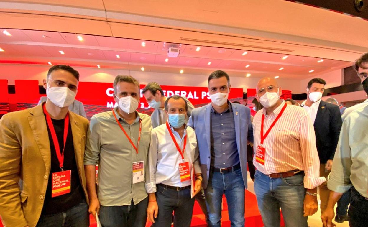 Durán, López, Ruiz Espejo, Sánchez y Gallardo, en el comité federal del PSOE.