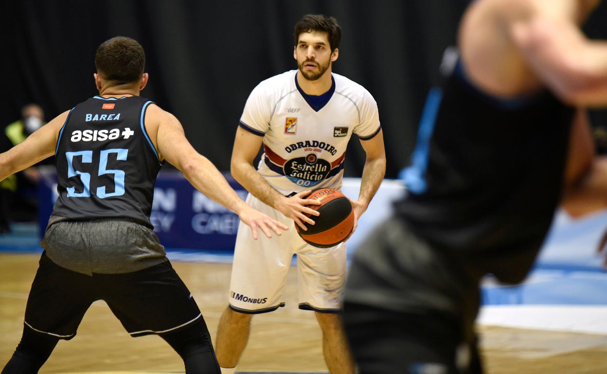 Pepe Pozas, durante un partido con el Obradoiro. 