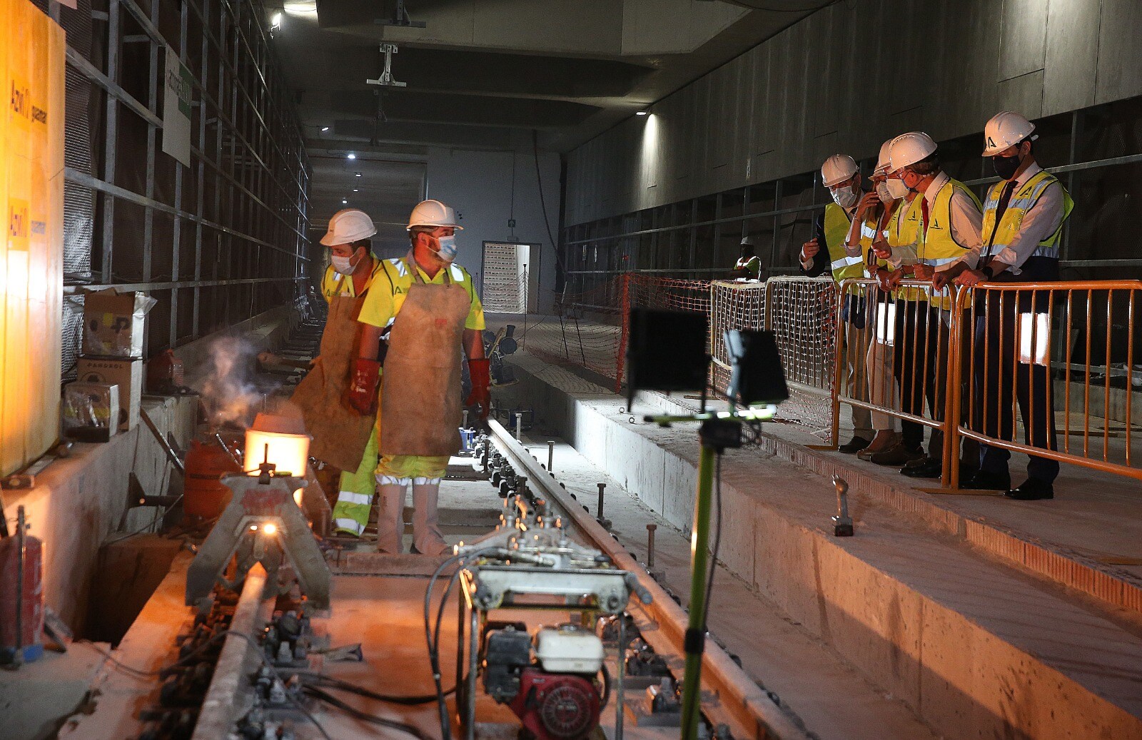 Fotos: Actuación en el &#039;tobogán&#039; que da continuidad al túnel entre la avenida de Andalucía y la Alameda del Metro de Málaga