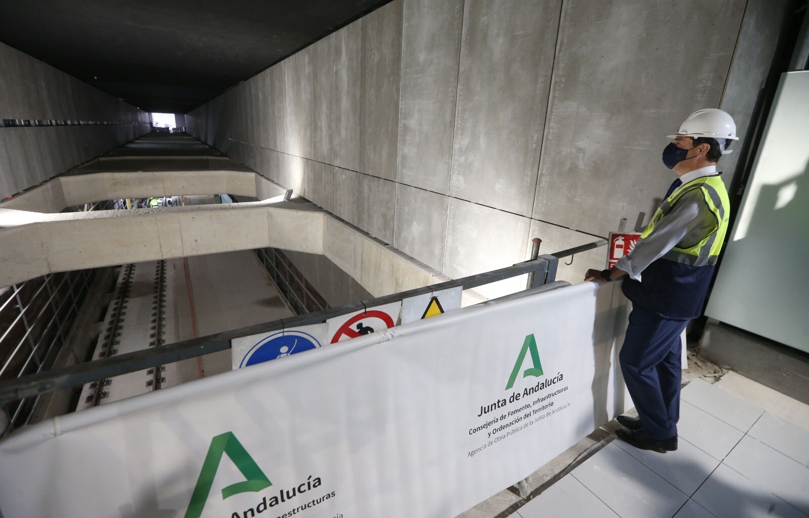 Fotos: Actuación en el &#039;tobogán&#039; que da continuidad al túnel entre la avenida de Andalucía y la Alameda del Metro de Málaga