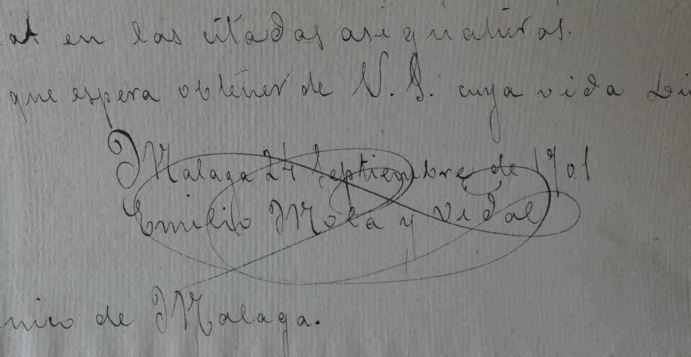 Firma de Mola con catorce años. 