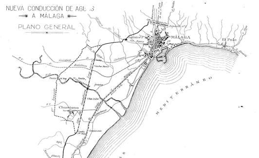 Trazados de las traídas de las aguas de Torremolinos