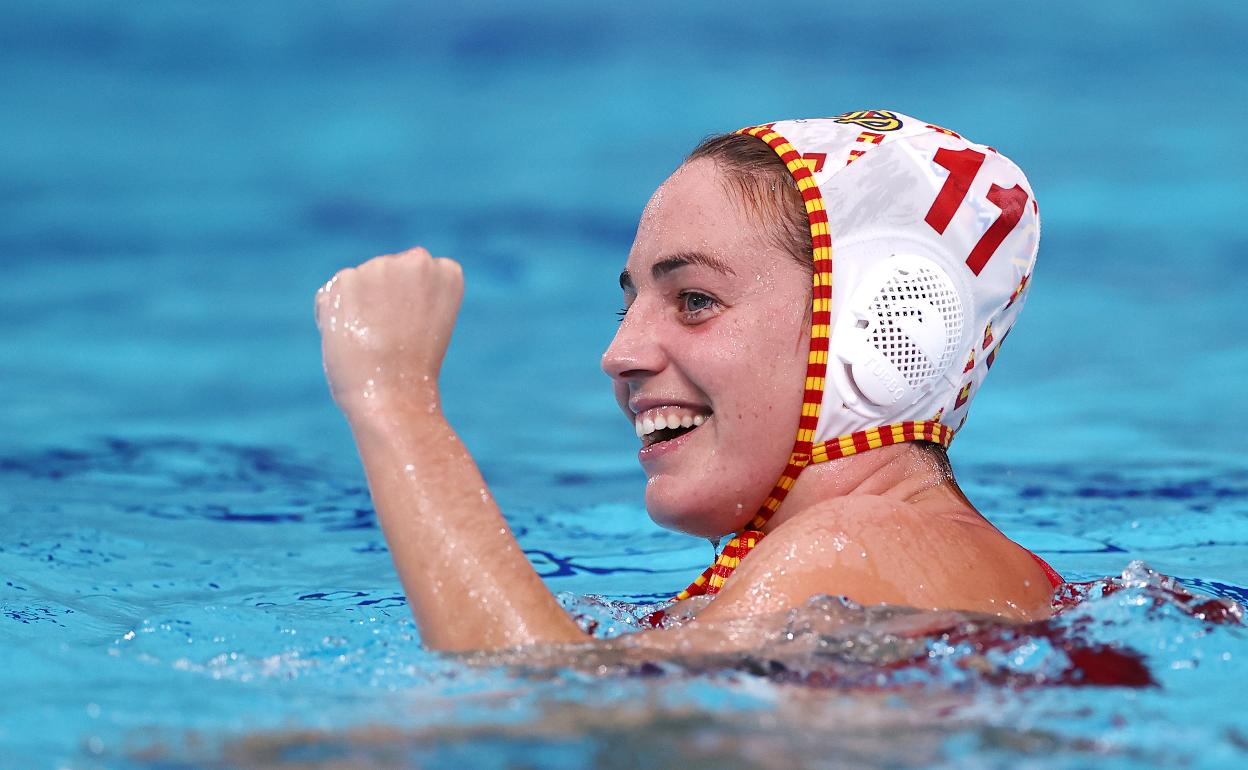 Maica García, en la final de este sábado ante Estados Unidos, en la que fue la máxima realizadora española. 