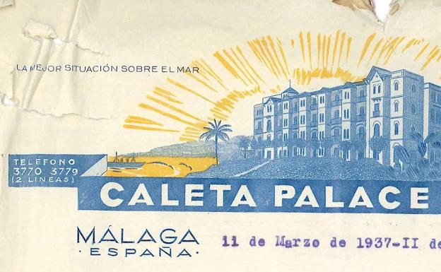 Membrete del hotel en un documento de 1937. 