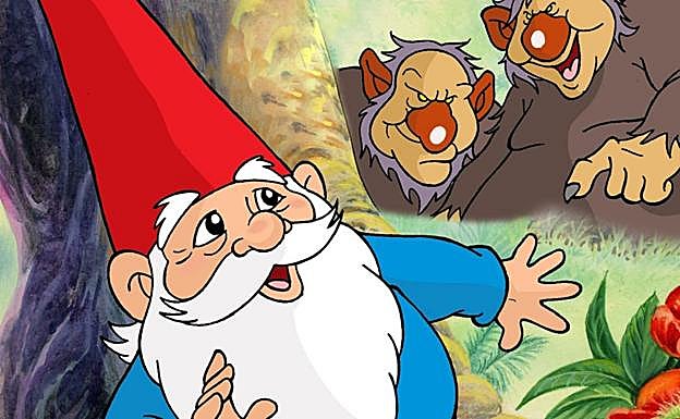 Imagen principal - 'David el Gnomo' (1985) ha sido la serie más exitosa de BRB Internacional gracias a su mensaje ecologista, absolutamente vigente. 'La vuelta al mundo de Willy Fog' (1983) contaba con una canción de Mocedades y 'D'artacan y los tres mosqueperros' (1981) también lo petó en formato de cromos con los yogures Danone.