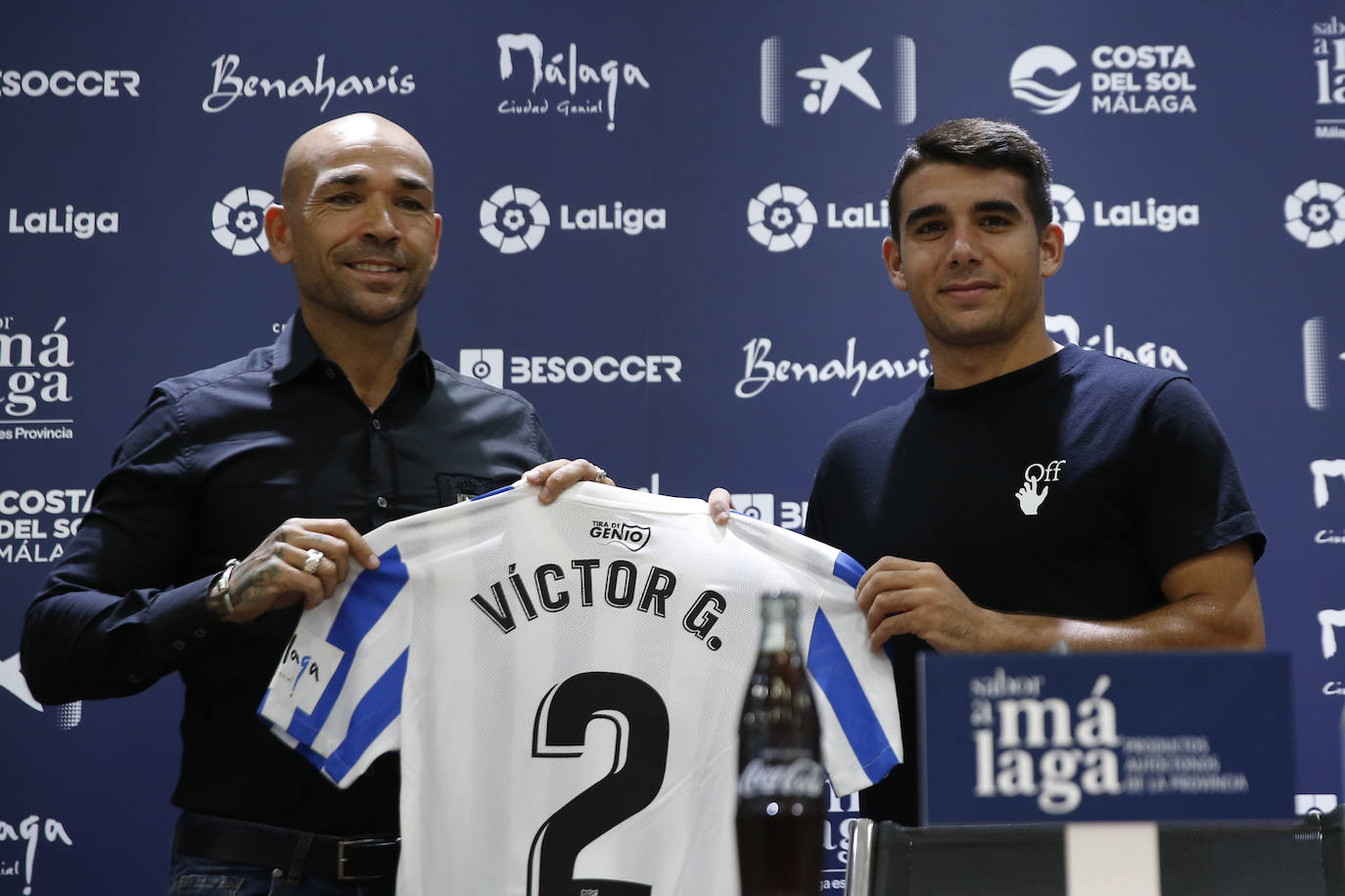 os nuevos fichajes del Málaga, Antoñín, Víctor Gómez y Sekou Gassama.