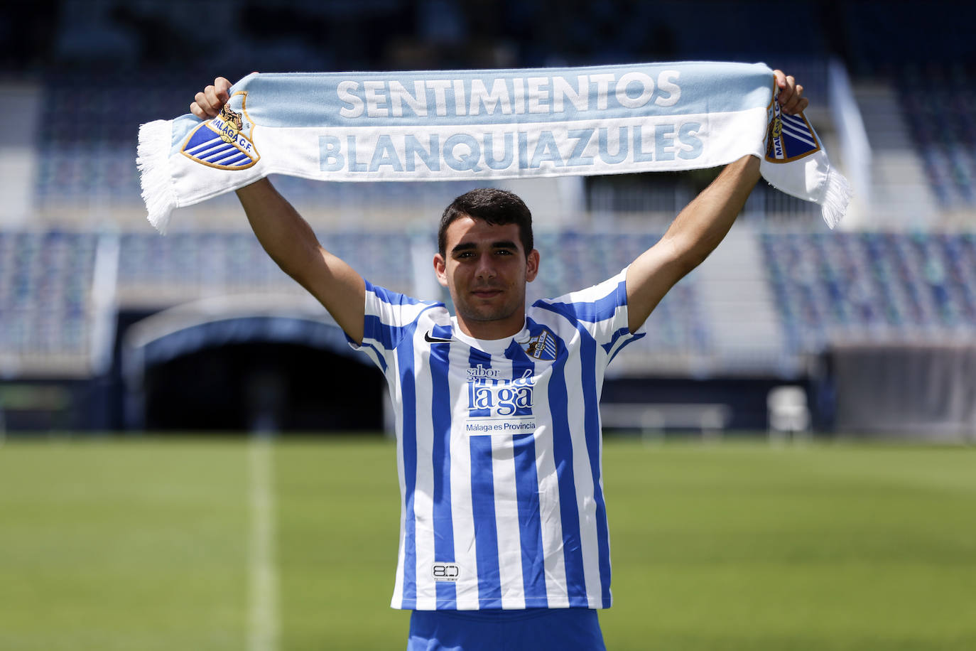 os nuevos fichajes del Málaga, Antoñín, Víctor Gómez y Sekou Gassama.