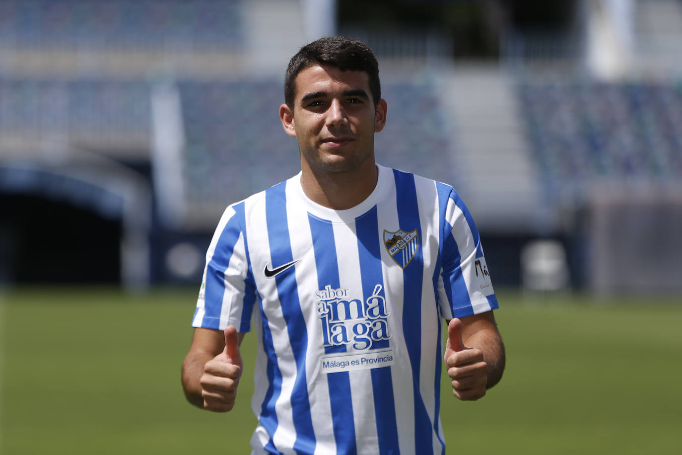 os nuevos fichajes del Málaga, Antoñín, Víctor Gómez y Sekou Gassama.