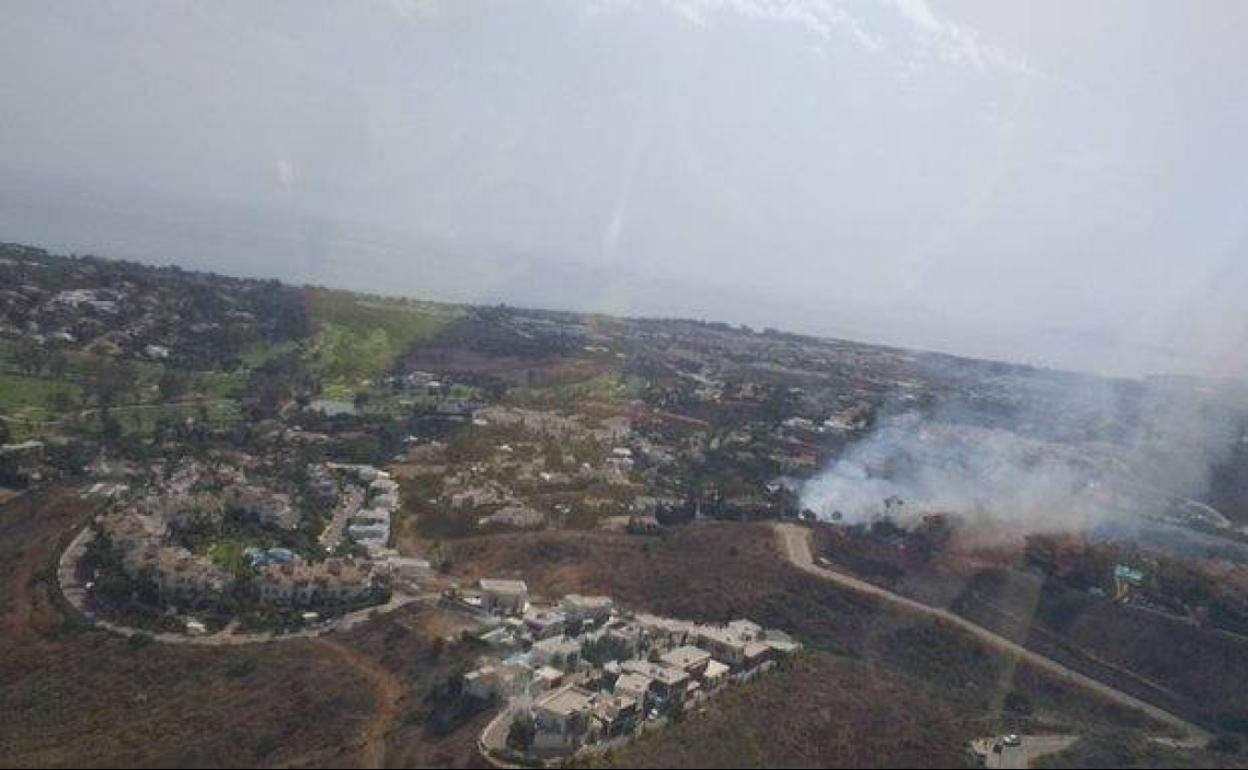 Imagen de la zona afectada por el incendio. 