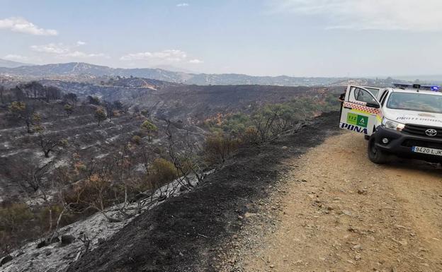 El incendio de Sierra Bermeja se complica y vuelven a cerrar al tráfico la AP-7