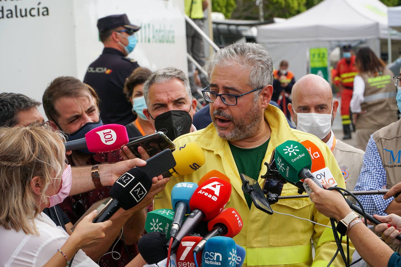 El director del Centro Operativo Regional (COR) del Infoca, Juan Sánchez, compareció ante los medios este lunes