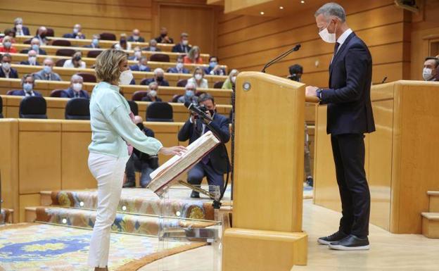 Díaz, en el momento de su toma de posesión este martes. 