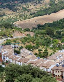 Imagen secundaria 2 - Carril que discurre junto al Guadiaro.Señalética en el cruce de la línea ferroviaria. Estación de Benaoján.