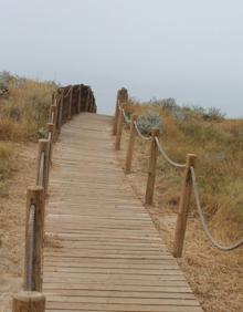 Imagen secundaria 2 - En algunos puntos se ven algunas de las caras más salvajes de la costa marbellí. Reserva ecológica de las Dunas de Marbella. Pequeñas pasarelas para acceder a la playa por las dunas.