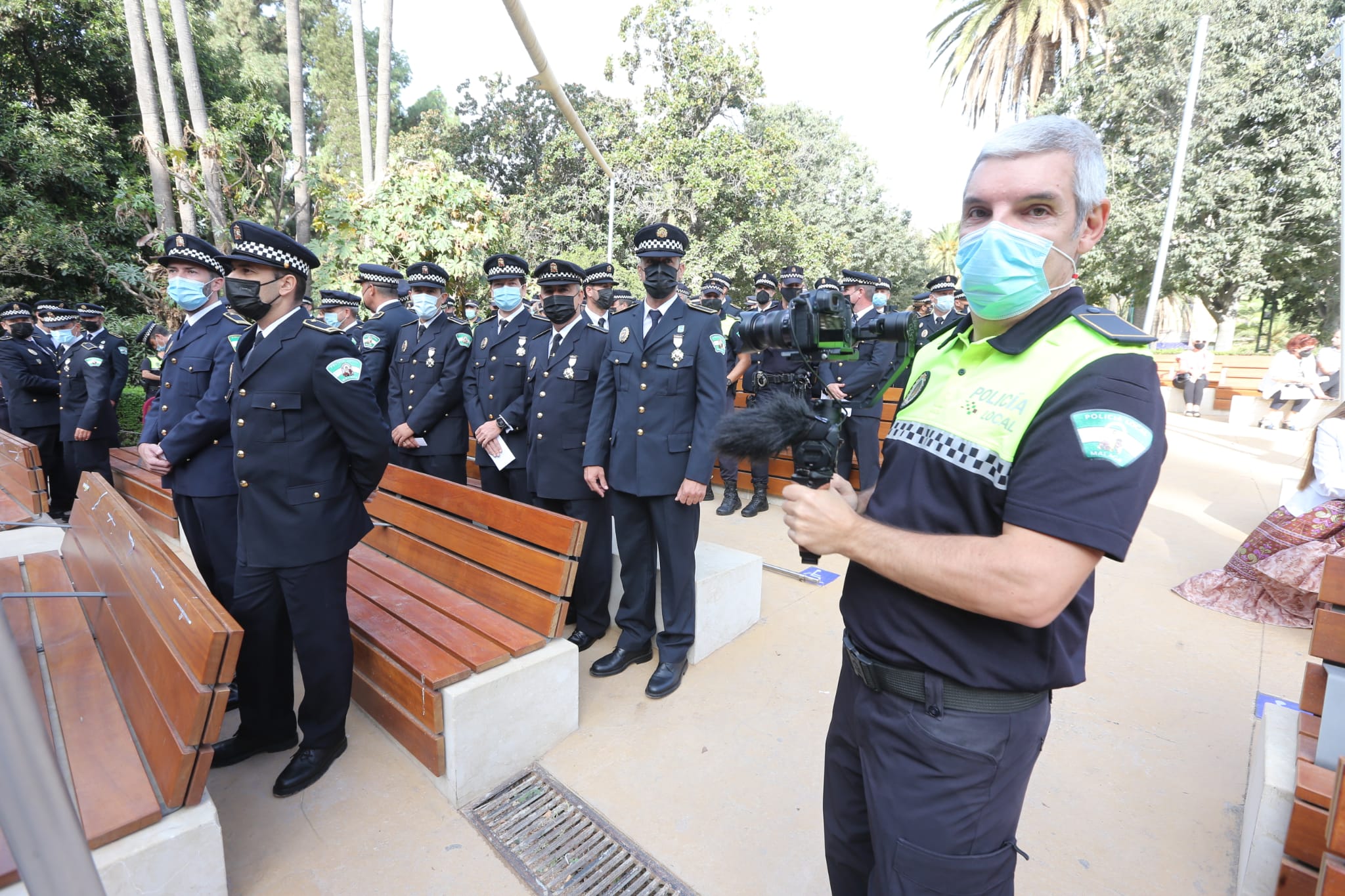 El recinto Eduardo Ocón de la capital acogió, este lunes, la celebración del acto central del patrón de la Policía Local