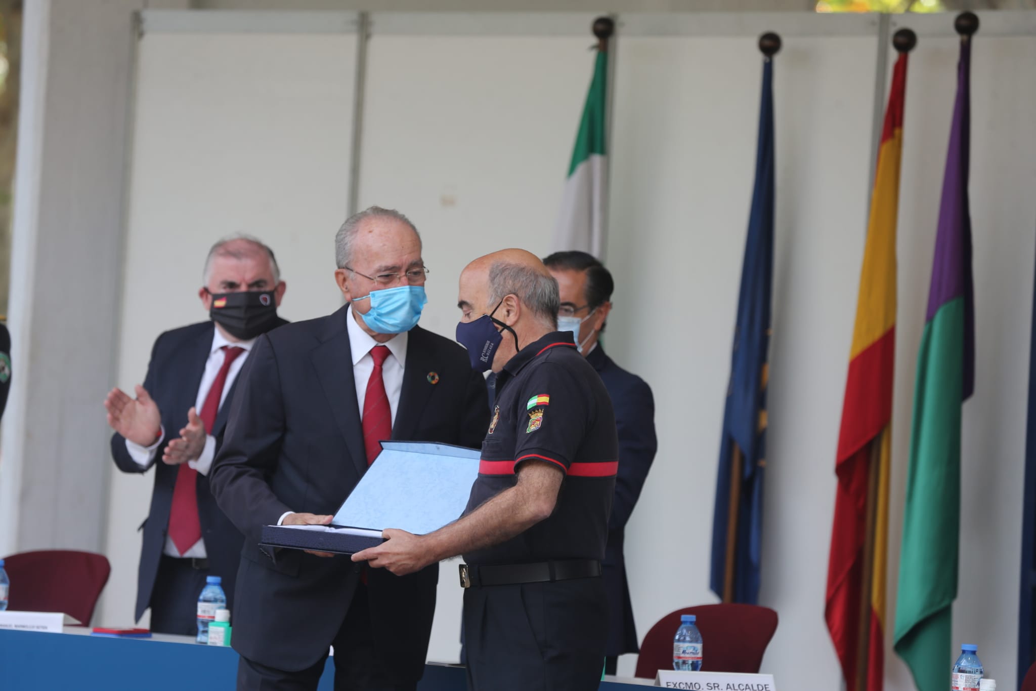 El recinto Eduardo Ocón de la capital acogió, este lunes, la celebración del acto central del patrón de la Policía Local
