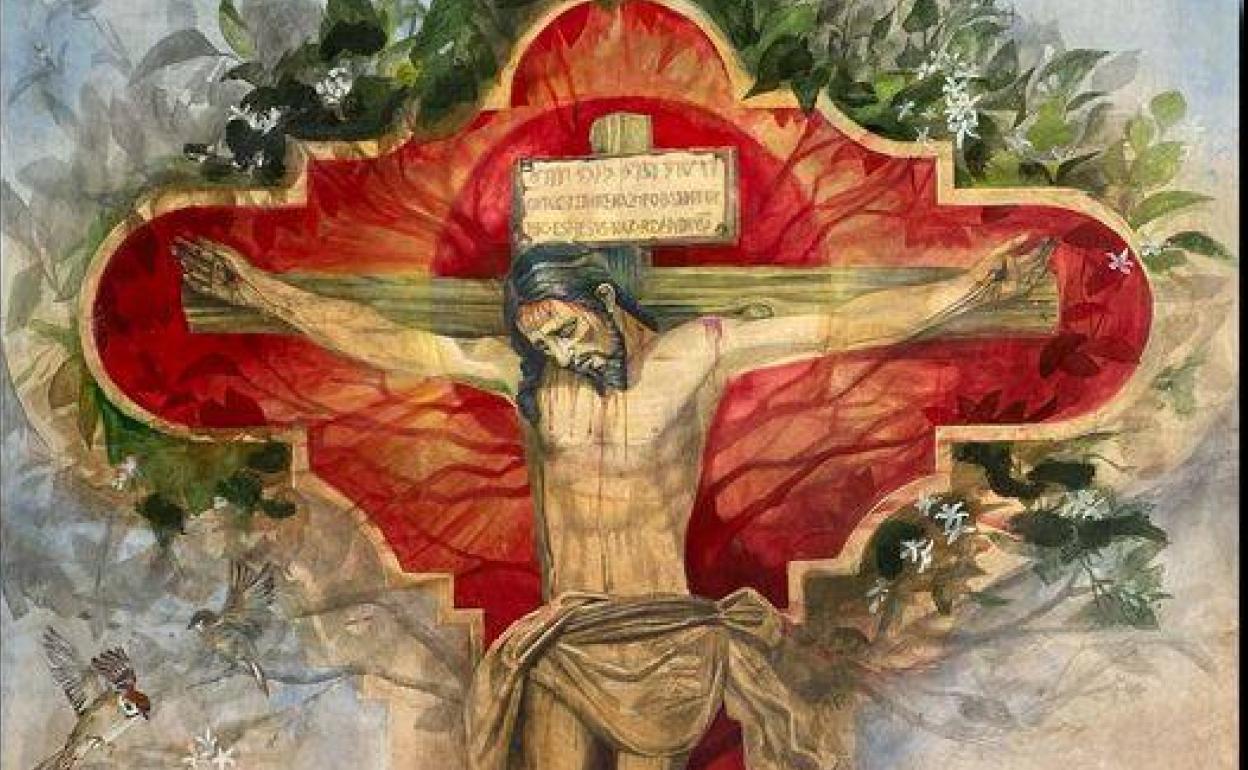 Cartel de la Semana Santa de Los Palacios y Villafranca 2021, obra de esta autor.