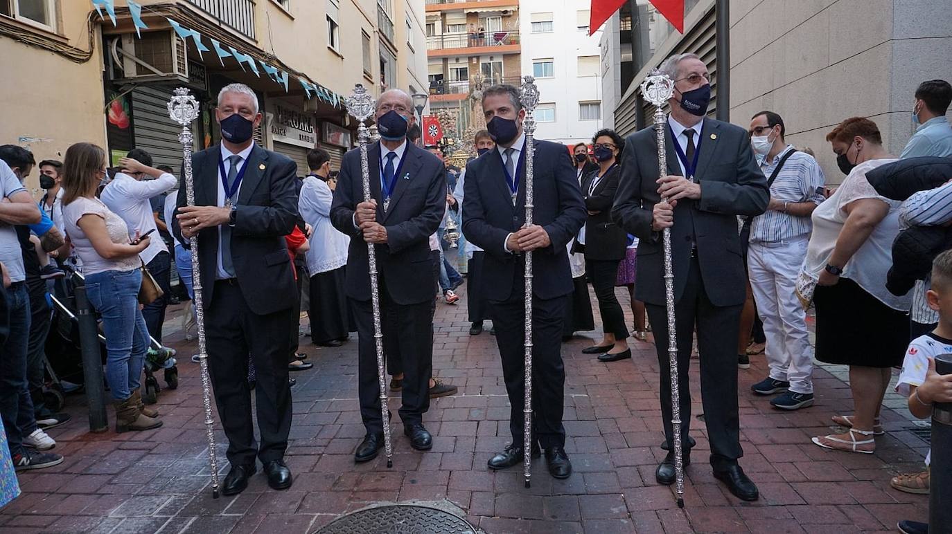 Procesión de la Virgen del Rosario en El Palo este sábado. 