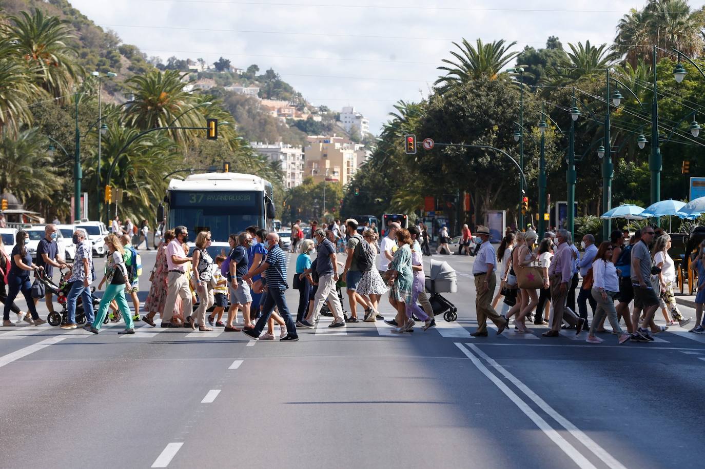 Gran ambiente este domingo en el Centro de Málaga. 