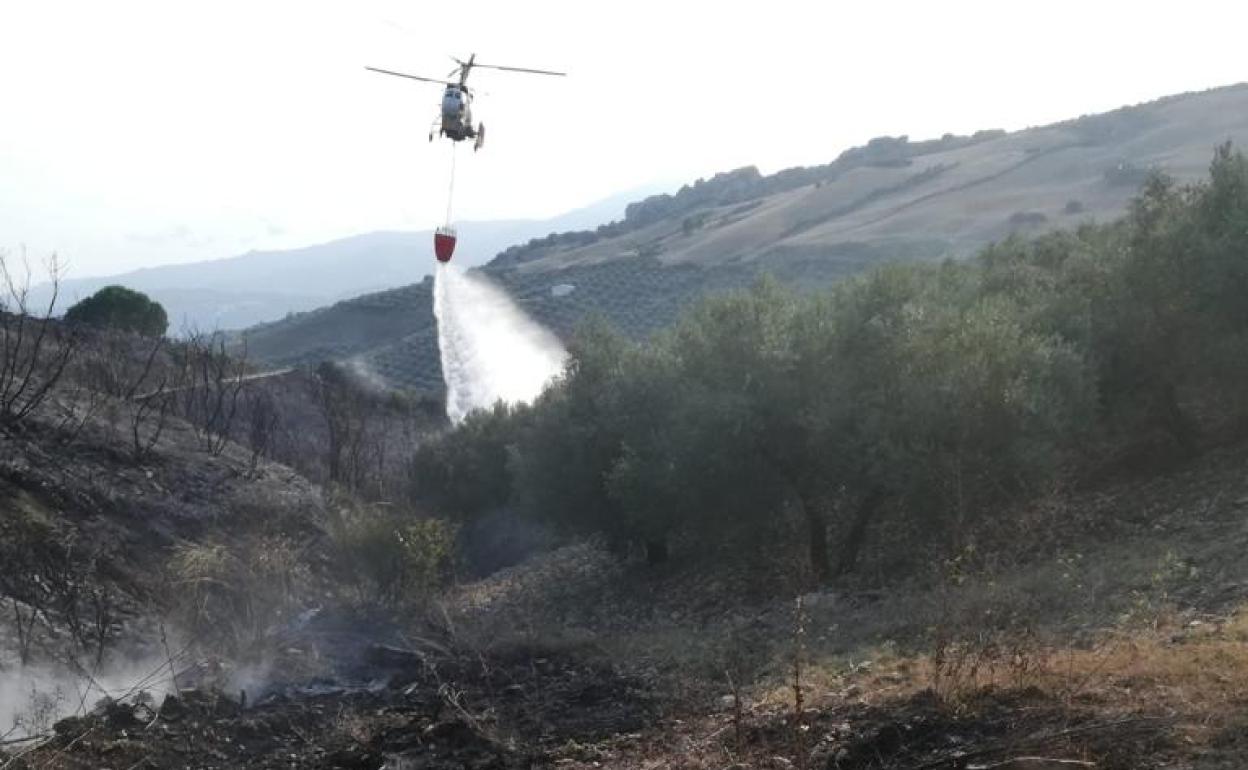 Imagen del incendio captada por CPB Málaga. 