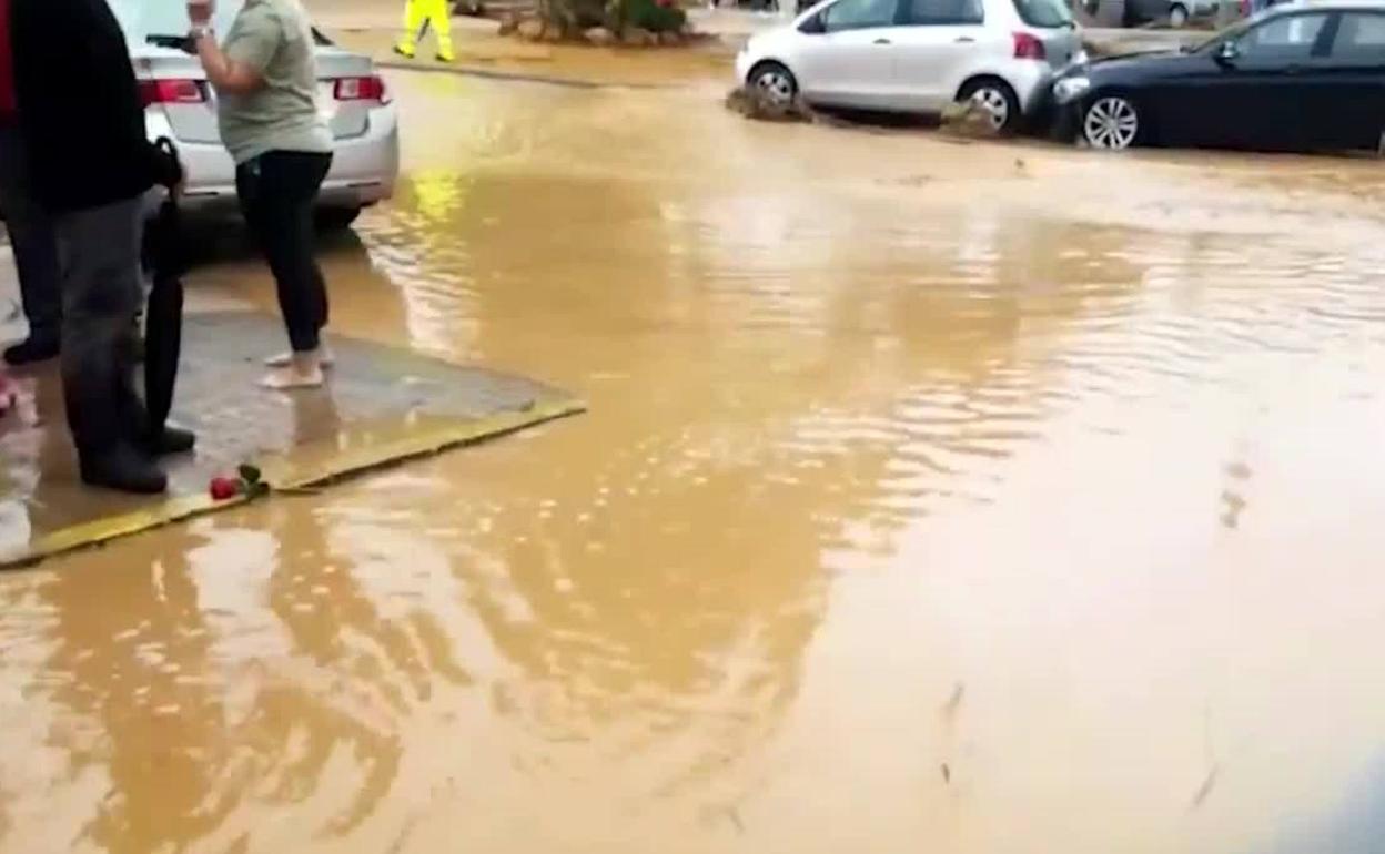 Inundaciones en las calles del municipio onubense de Lepe. 