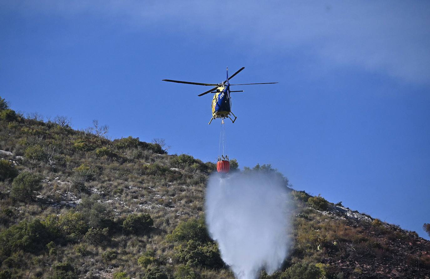 Incendio forestal en el paraje Sierra Blanca, en Ojén. 