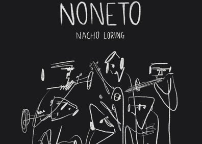 Imagen secundaria 1 - Nacho Loring, en varias imágenes de sus conciertos, junto a la portada de su disco 'NONETO'.