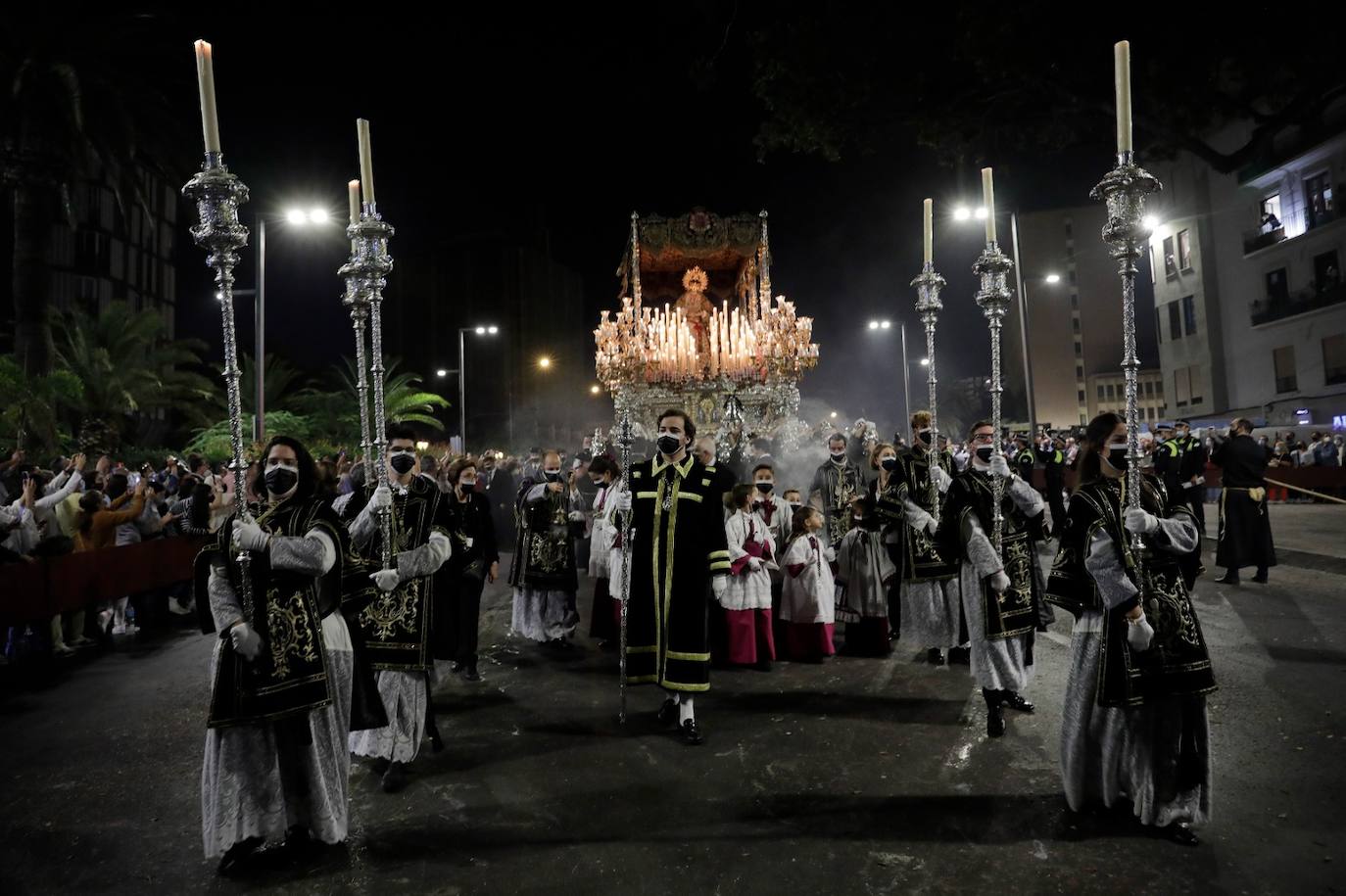 María Santísima de los Dolores (Expiración), en su desfile procesional de la magna 