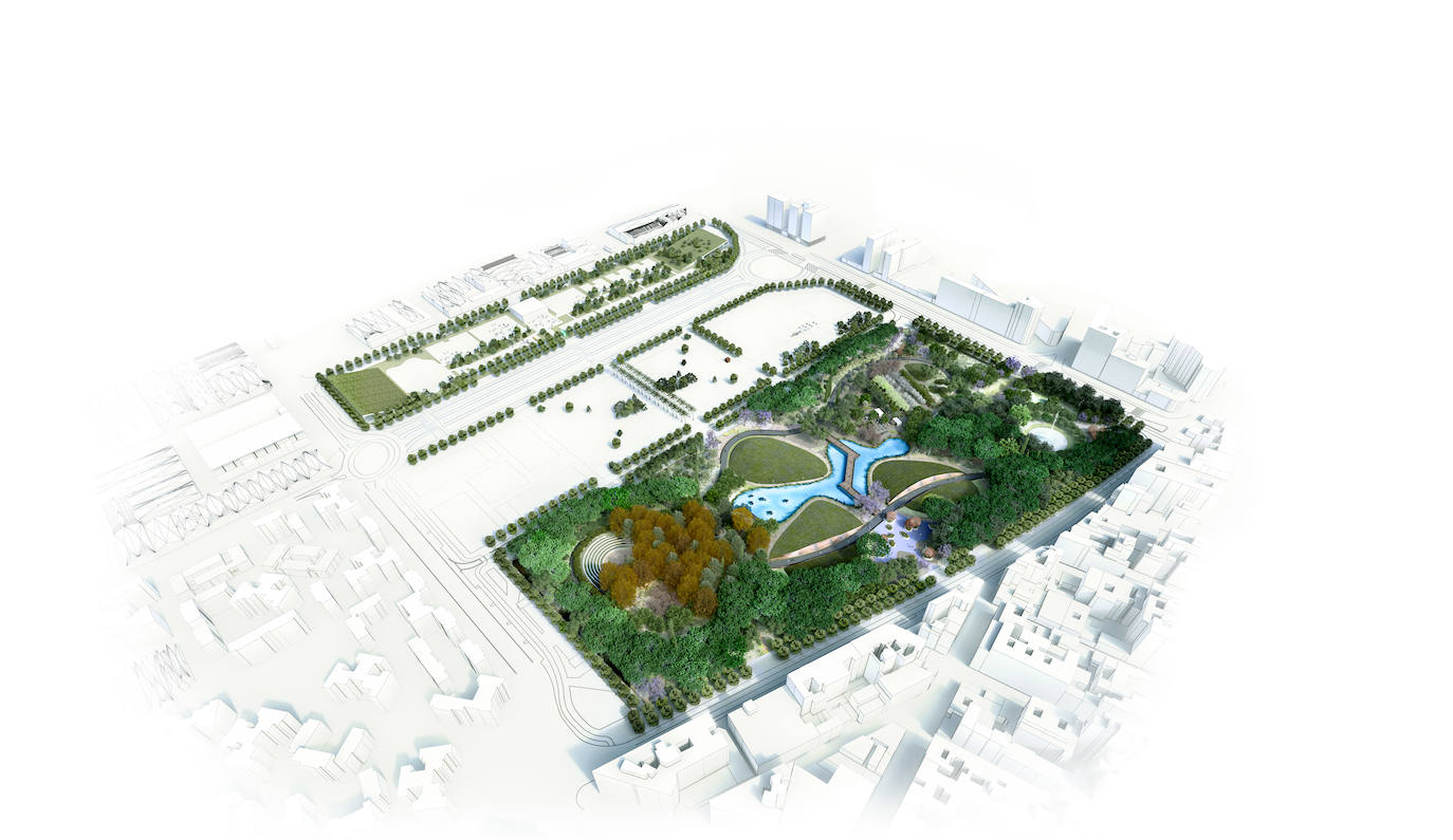 Fotos: Así será el parque en una parte de los suelos de Repsol en Málaga