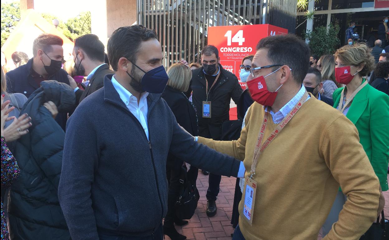 Daniel Pérez y José Antonio Gómez en el reciente congreso del PSOE de Andalucía.
