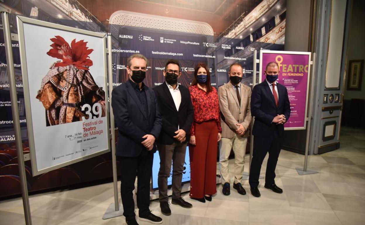 Juan Antonio Vigar, Francisco Pomares, Noelia Losada, Juan Carlos Barroso y Gerardo Cuartero, durante la presentación. 