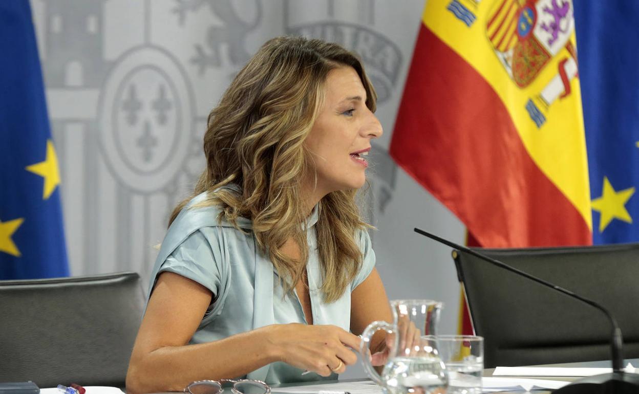 La ministra de Trabajo, Yolanda Díaz. 