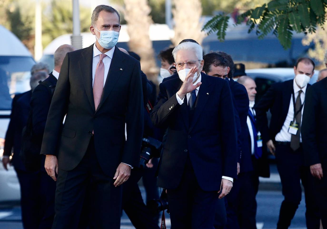 El acto estuvo presidido por Felipe VI, junto a los jefes de Estado de Italia, el presidente de la República, Sergio Mattarella; y Portugal, su homólogo Marcelo Rebelo de Sousa.