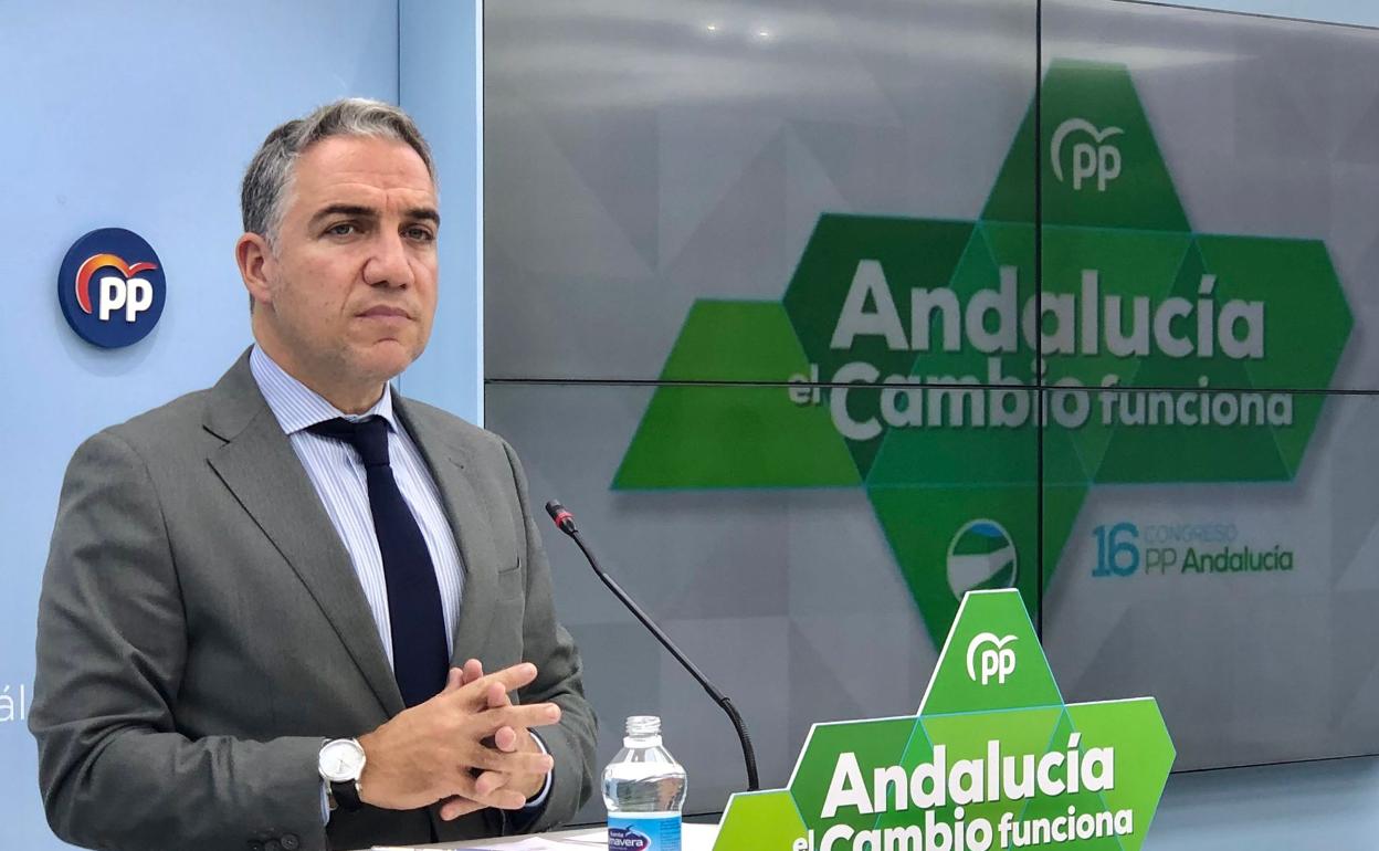 Bendodo, esta mañana en una comparecencia en la sede del PP de Málaga.