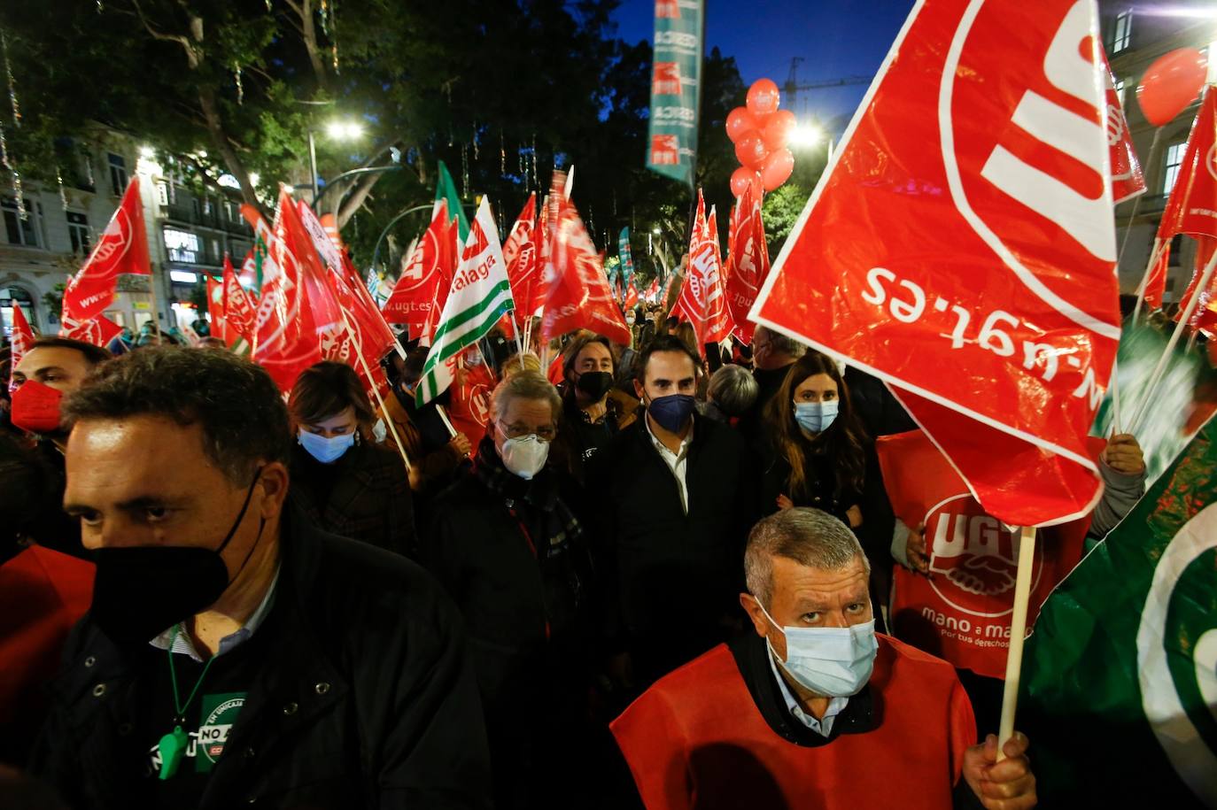 Manifestación en Málaga contra el ERE de Unicaja. 