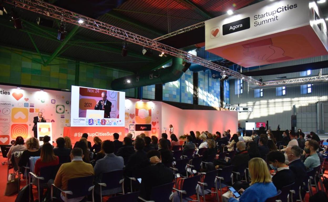 Inauguración del foro europeo de emprendedores, esta mañana en el Palacio de Ferias de Málaga. 