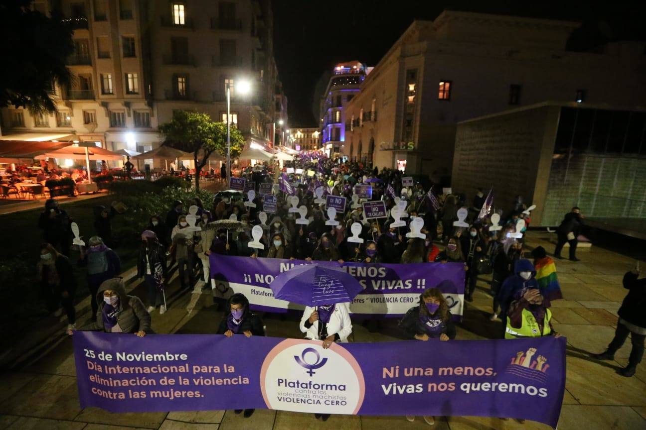 Manifestación del 25-N en Málaga capital. 