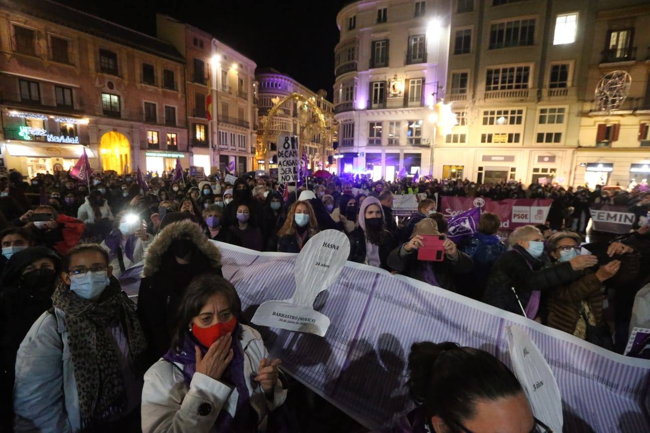 Manifestación del 25-N en Málaga capital. 