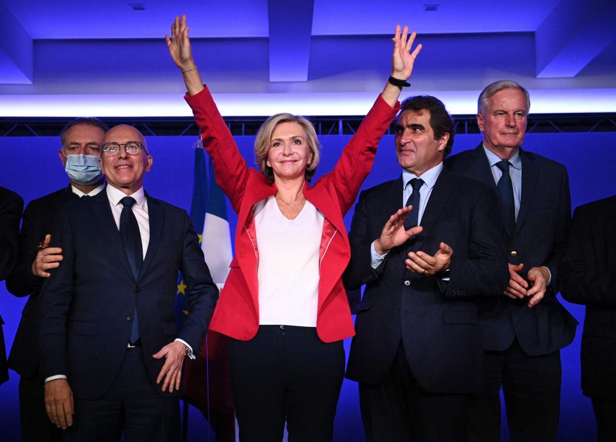 Pécresse celebra su triunfo en las primarias. Anne-Christine POUJOULAT / AFP