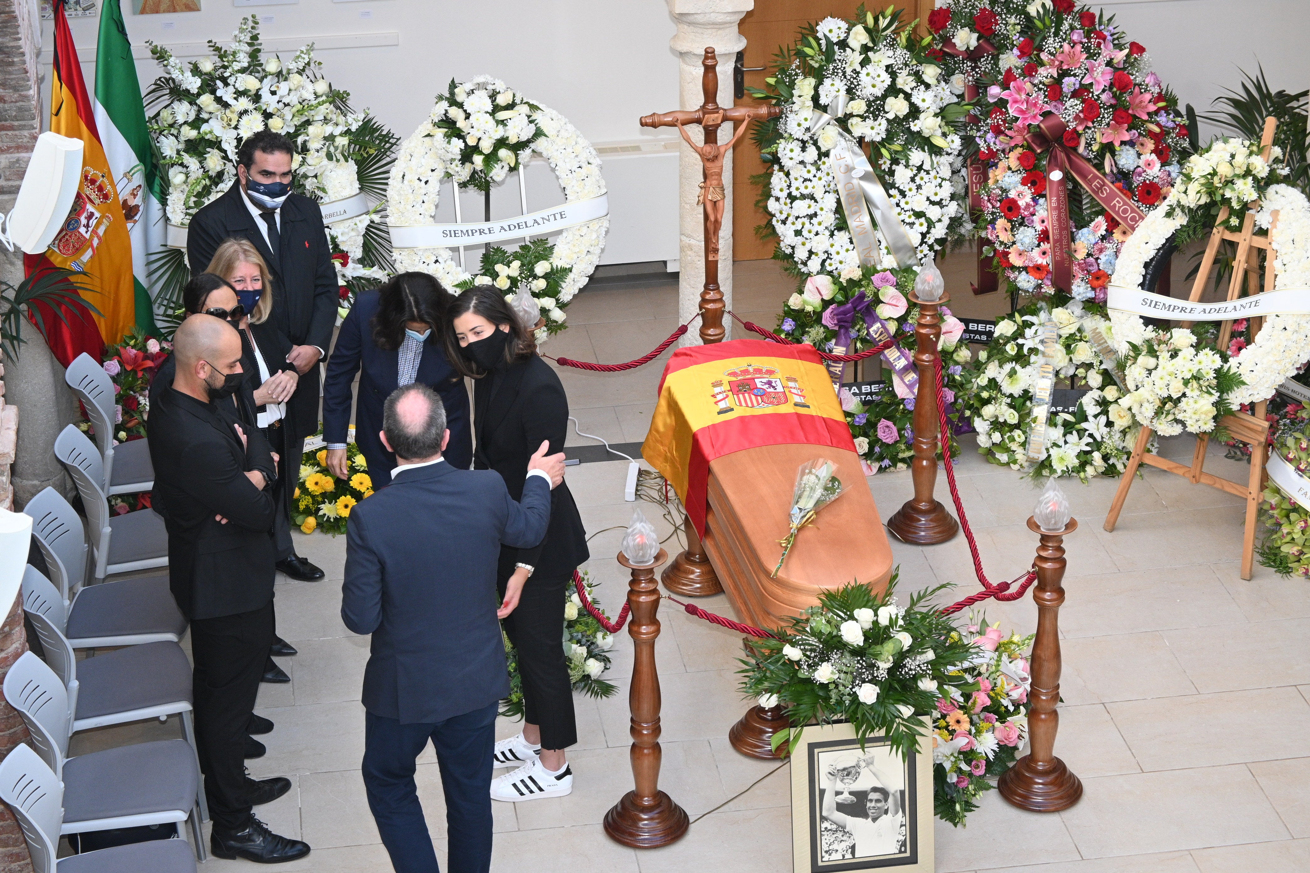 Garbiñe Muguruza, en la capilla ardiente.