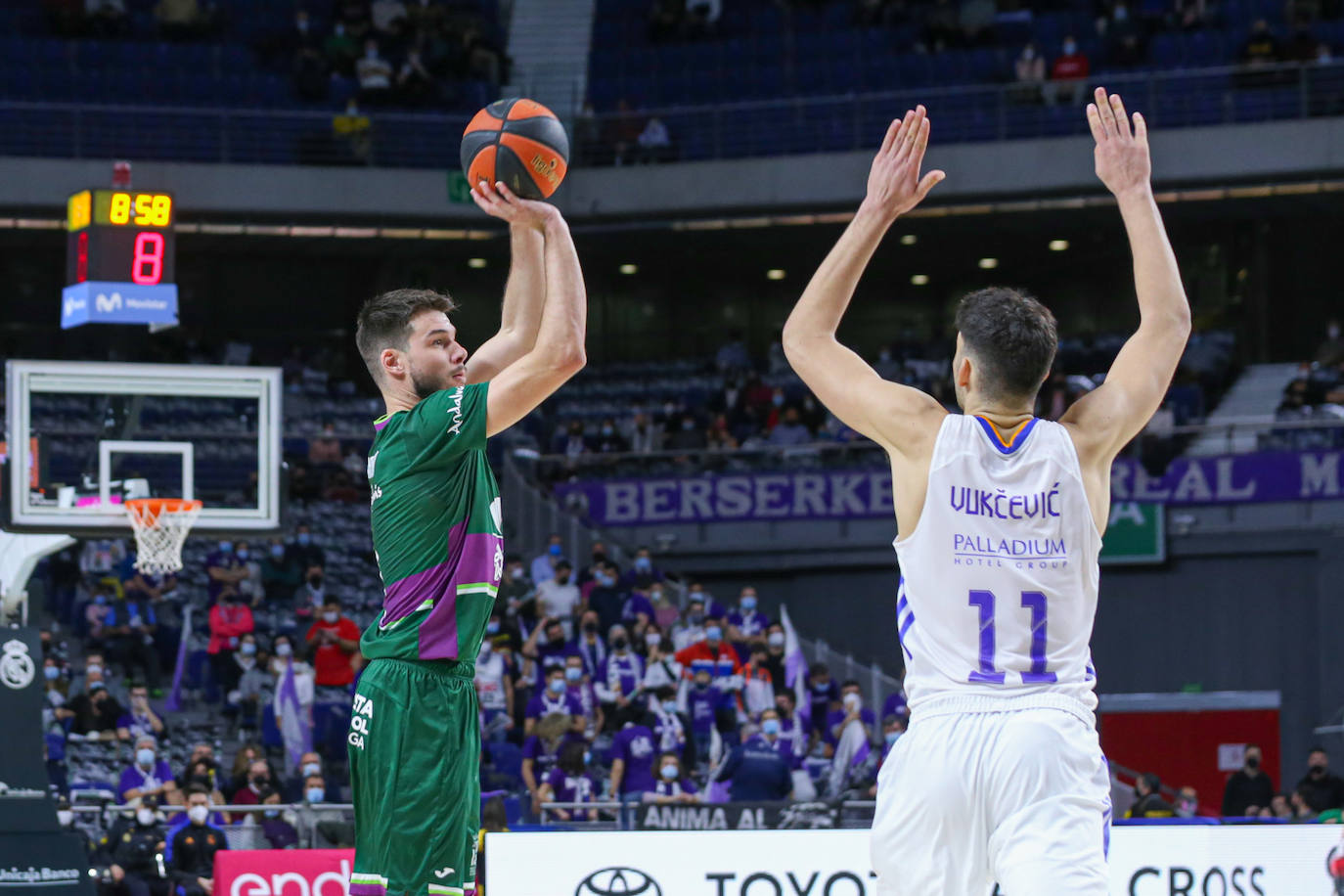 Derrota del Unicaja en la cancha del Real Madrid.