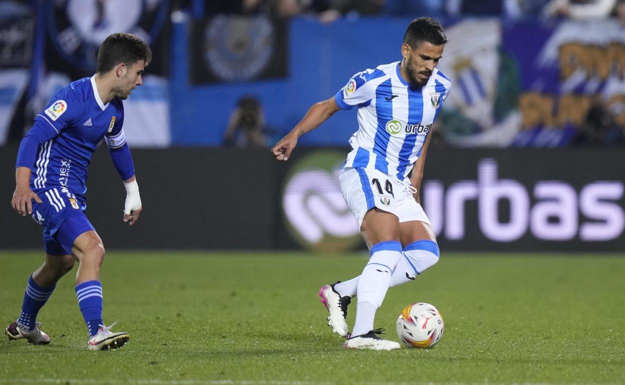 Recio, en un partido de esta temporada con el Leganés, con el que lleva siete encuentros.