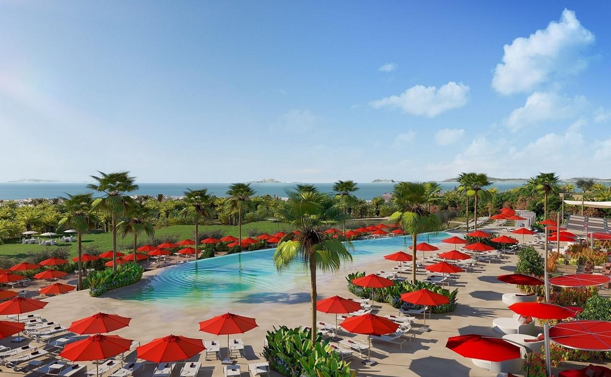 Imagen virtual de una de las piscinas del nuevo proyecto de Club Med en el antiguo hotel Don Miguel. 