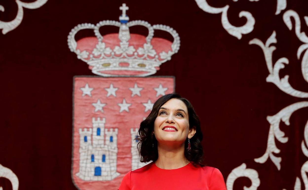 Isabel Díaz Ayuso, en su toma de posesión como presidenta de la Comunidad de Madrid.