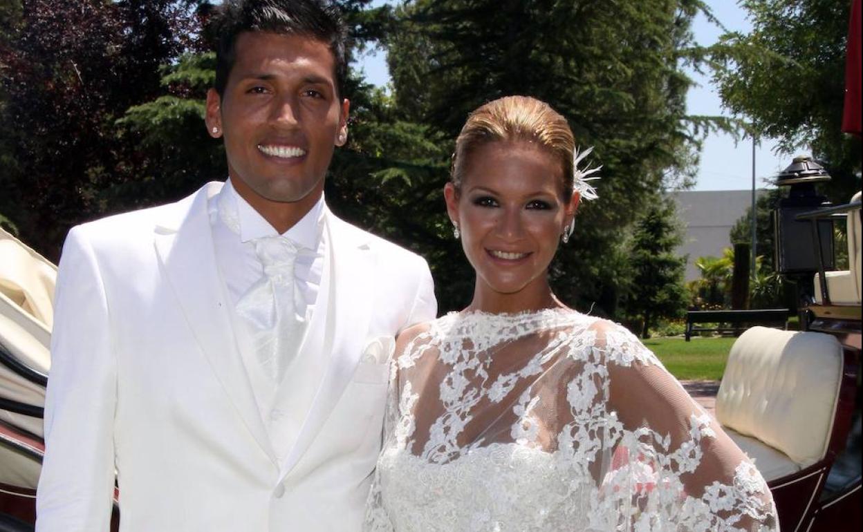 Tamara Gorro y Ezequiel Garay en su boda.