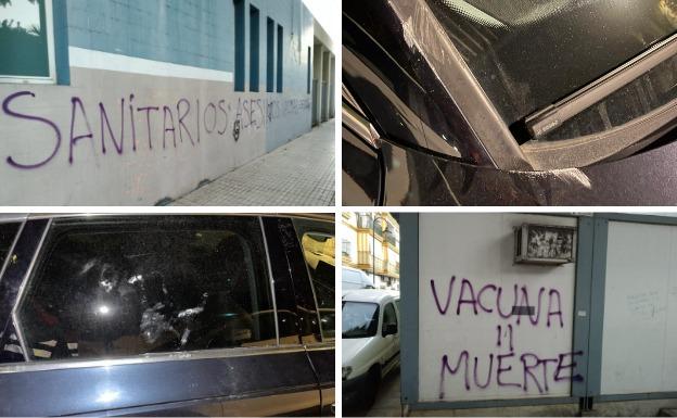 Los centros de salud de Las Lagunas (Mijas) y Las Albarizas (Marbella) han registrado nuevos ataques contra el personal sanitario: pintadas negacionistas y daños en vehículos en el aparcamiento del ambulatorio de Las Albarizas.