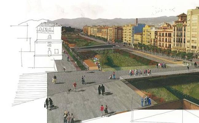 El proyecto de los 'puentes-plaza' del Guadalmedina aguas abajo de La Goleta encara el trámite ambiental