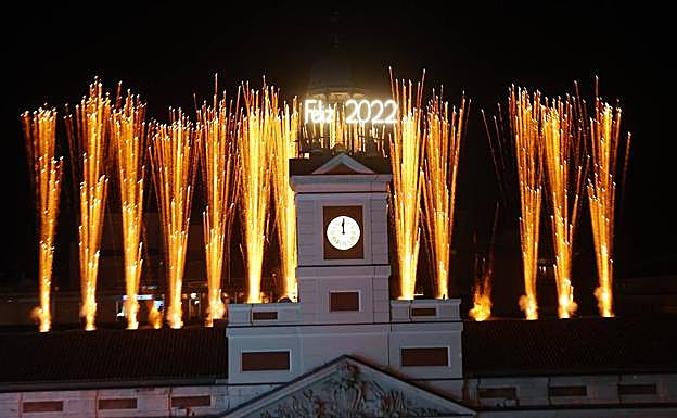 Celebración del comienzo de 2022 en la Puerta del Sol. 